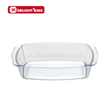 Panela de pão de vidro com alça de vidro Bakeware